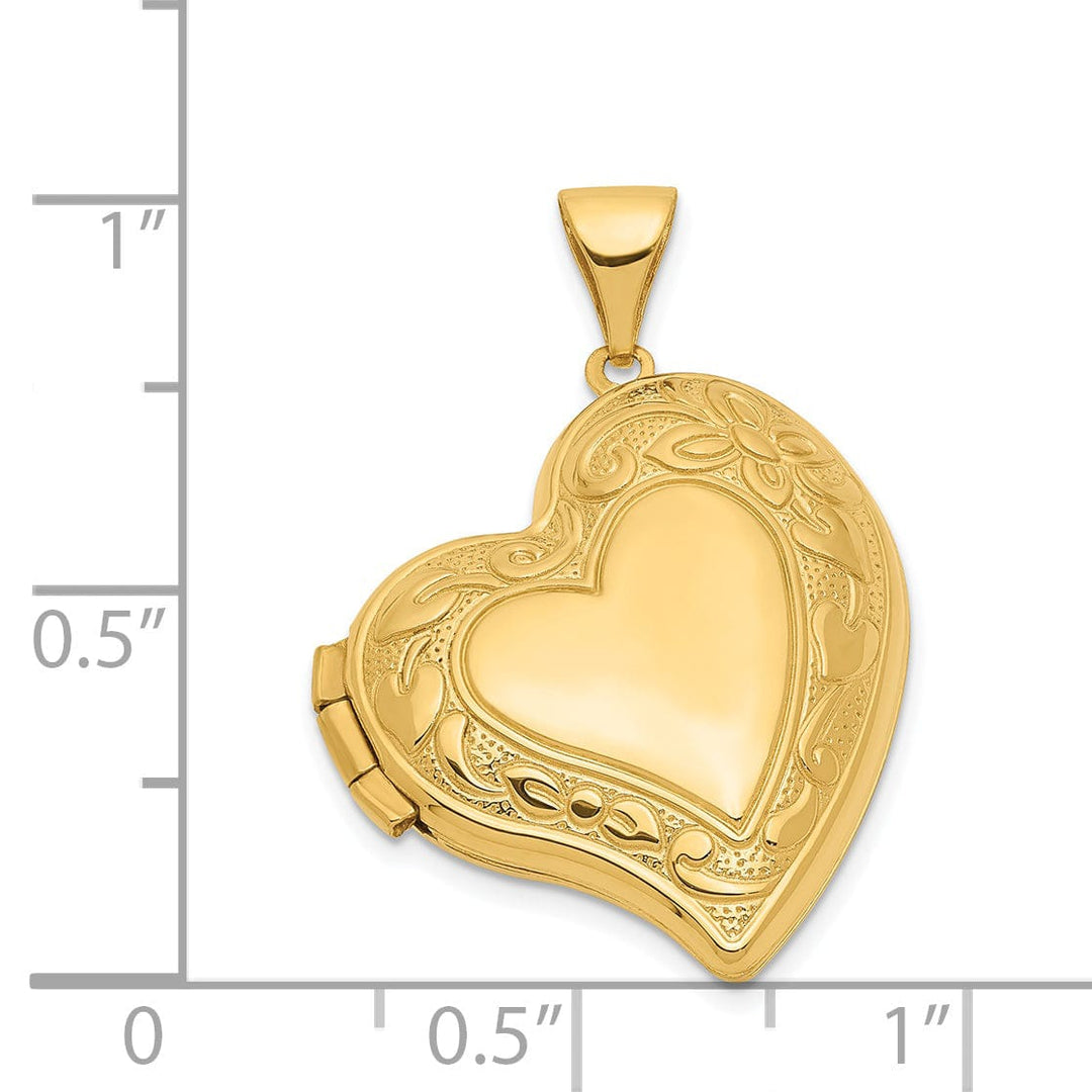 14k Yellow Gold Fancy Heart Locket