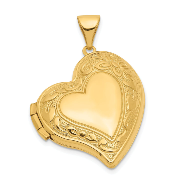 14k Yellow Gold Fancy Heart Locket