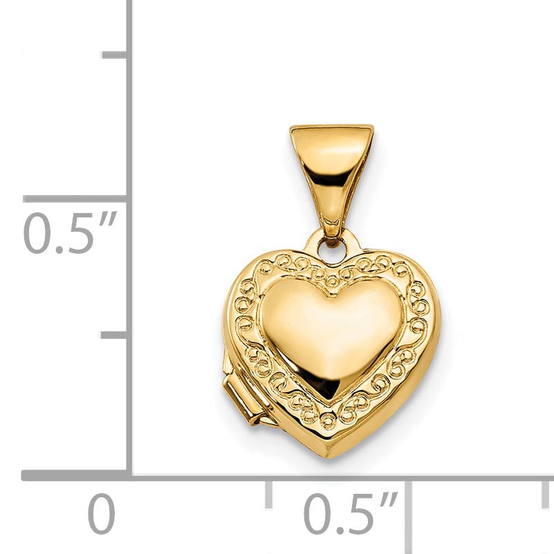 14k Yellow Gold Heart Locket