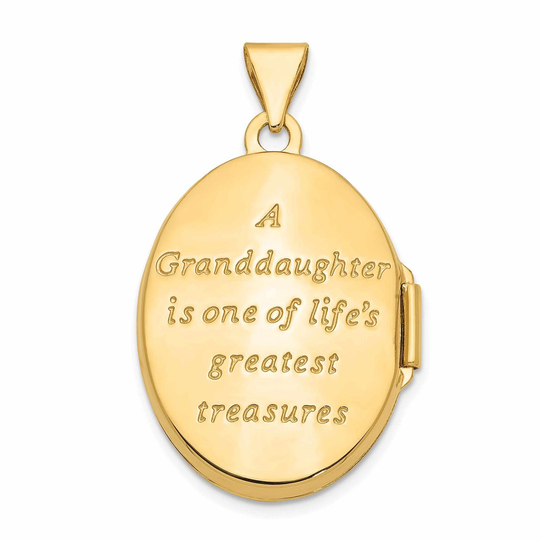 14k Gold Rhodium Oval Granddaughter Locket