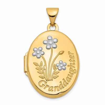 14k Gold Rhodium Oval Granddaughter Locket at $ 212.11 only from Jewelryshopping.com