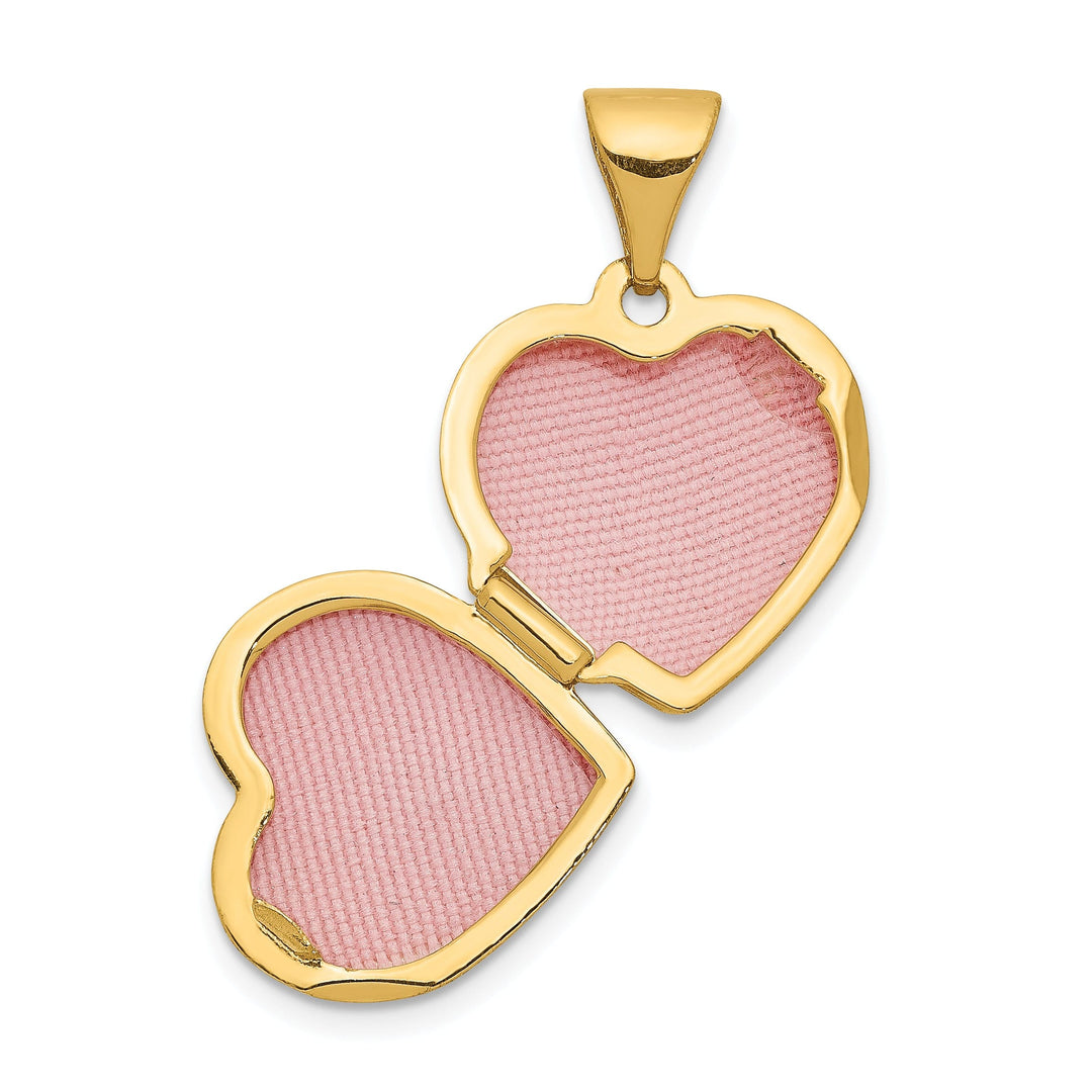 14k Yellow Gold Heart with Diamond Locket