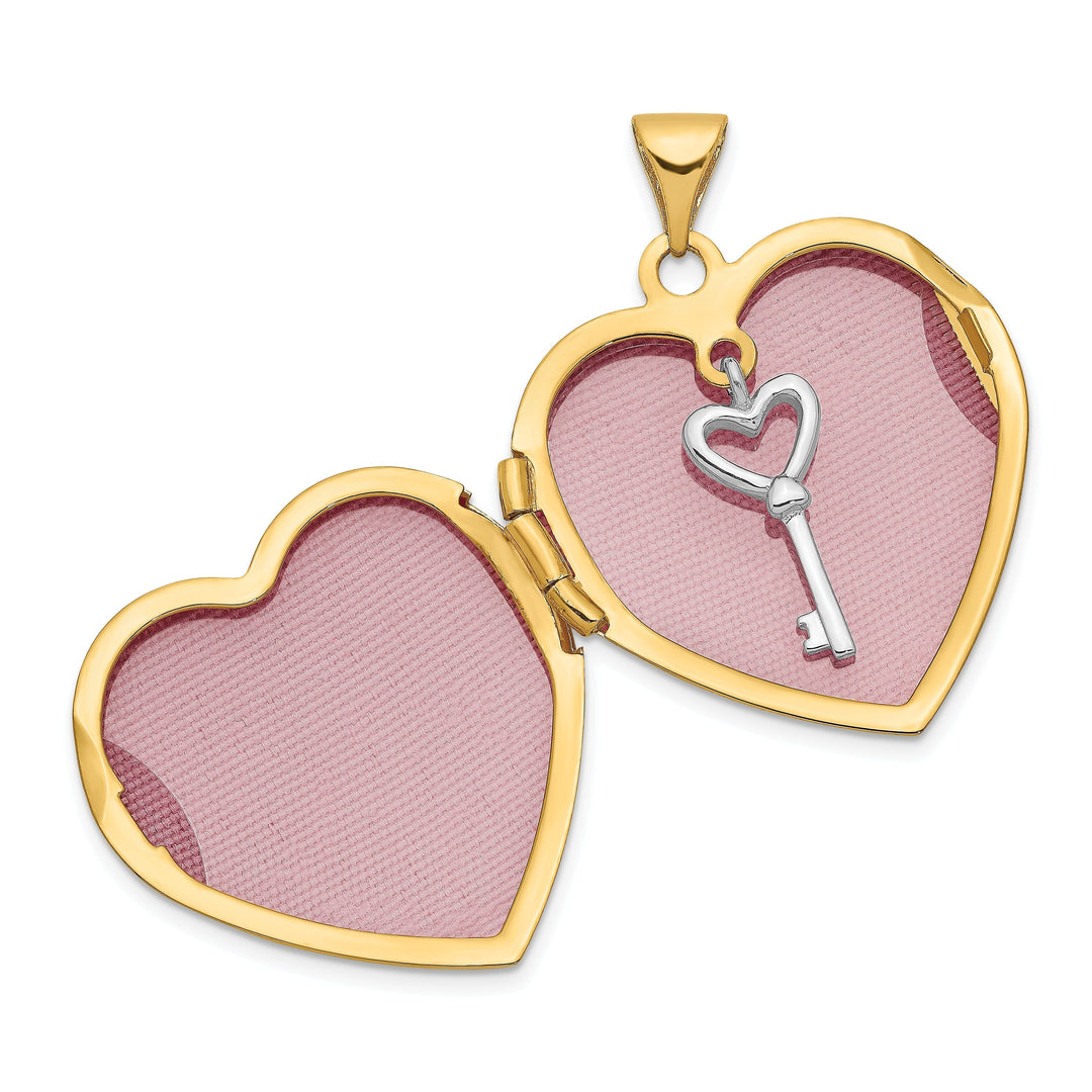 14k Two-tone Gold Heart Locket