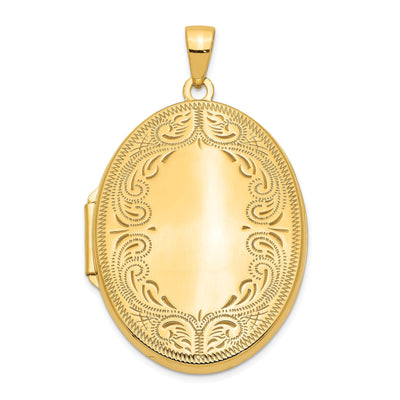 14k Yellow Gold Oval Scroll Locket at $ 447.85 only from Jewelryshopping.com