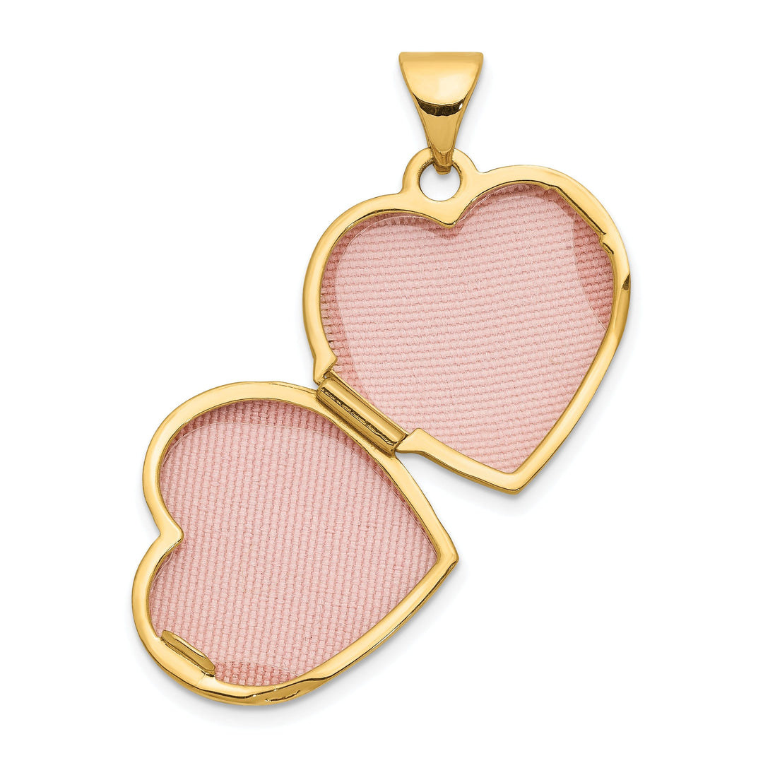 14k Two-tone Gold Heart Foot Prints Locket