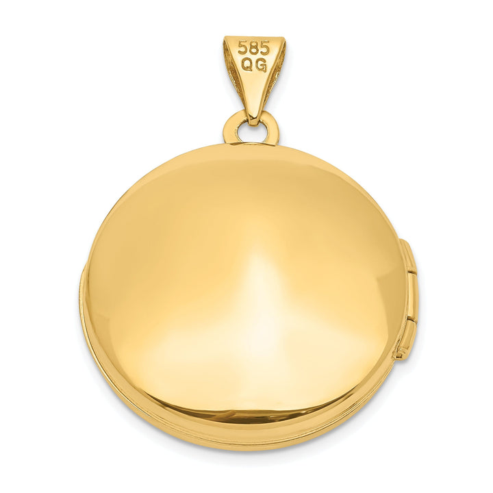 14k Yellow Gold Round Leaf Floral Locket