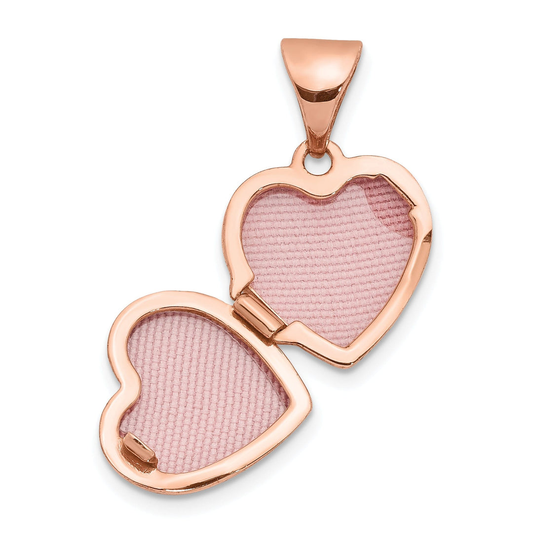 Rose Gold Heart-Shaped Scrolled Locket