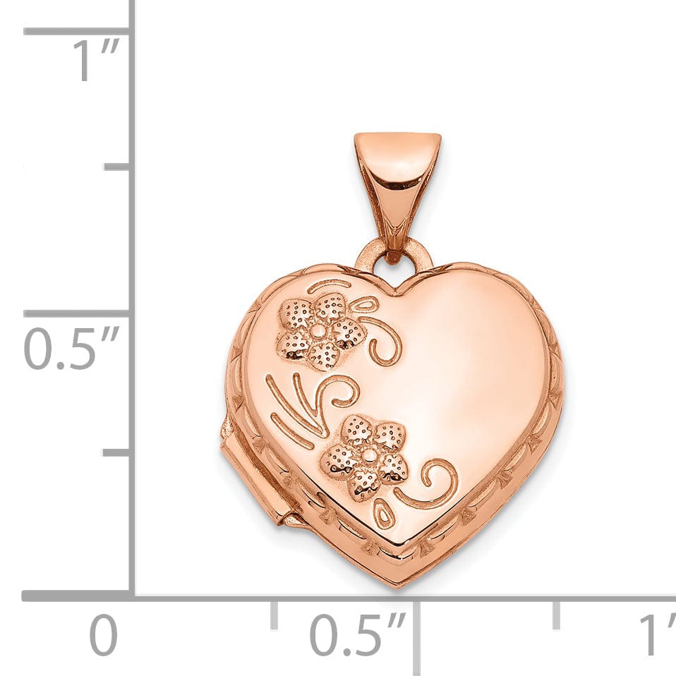 Rose Gold Domed Heart Locket