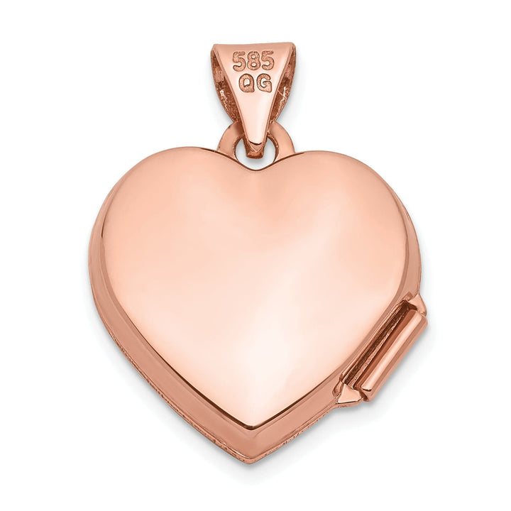 Rose Gold Polished Heart with Diamond Locket