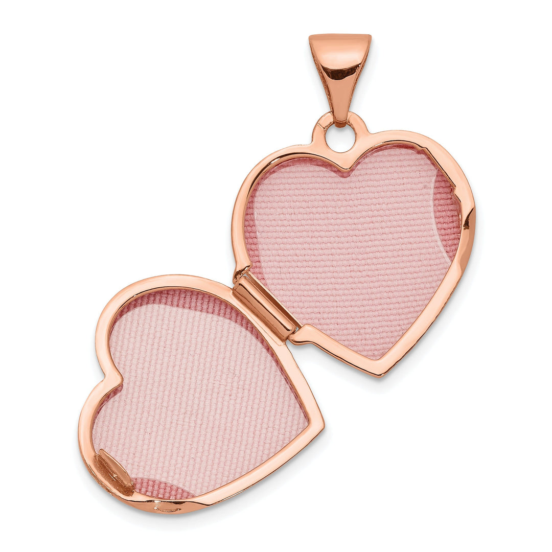 Rose Gold Polished Heart with Diamond Locket