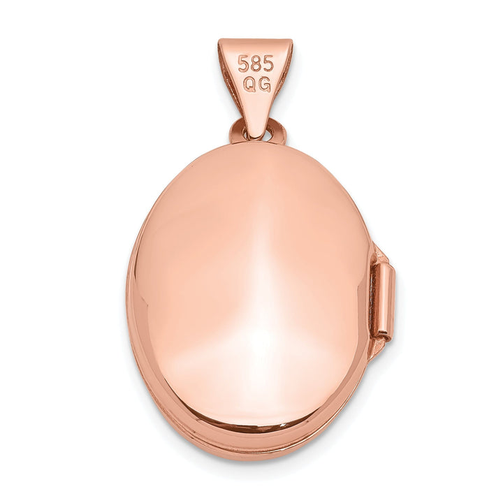 Rose Gold Polished Plain Oval Locket