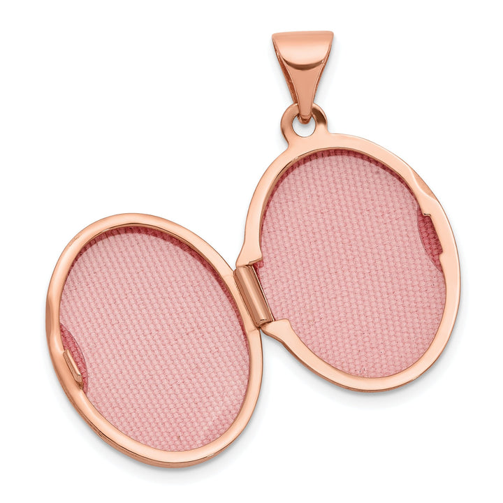 Rose Gold Polished Plain Oval Locket