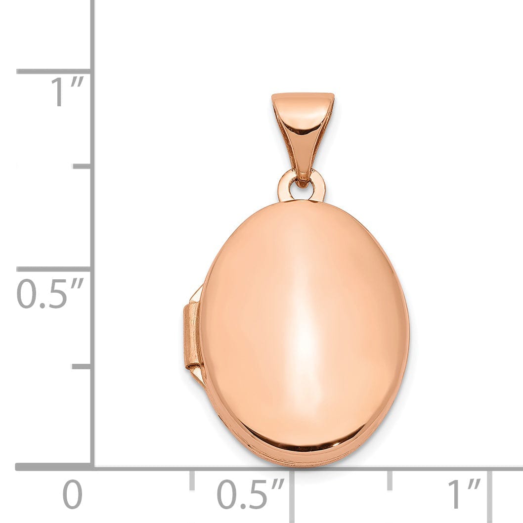 Rose Gold Polished Plain Oval Locket