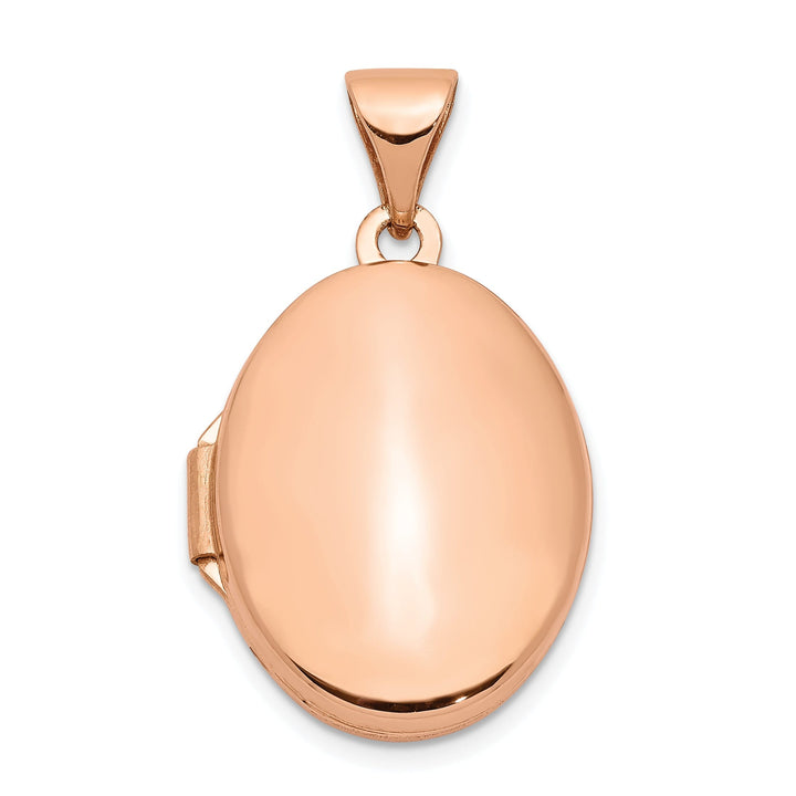 Rose Gold Polished Plain Oval Locket