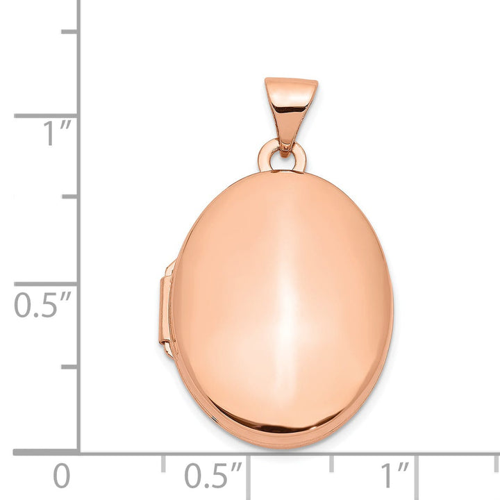 Rose Gold Polished Oval Locket