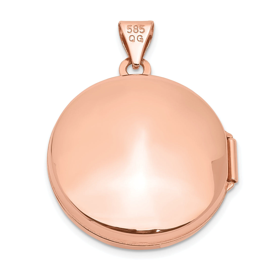 Rose Gold Round Plain Flat Locket