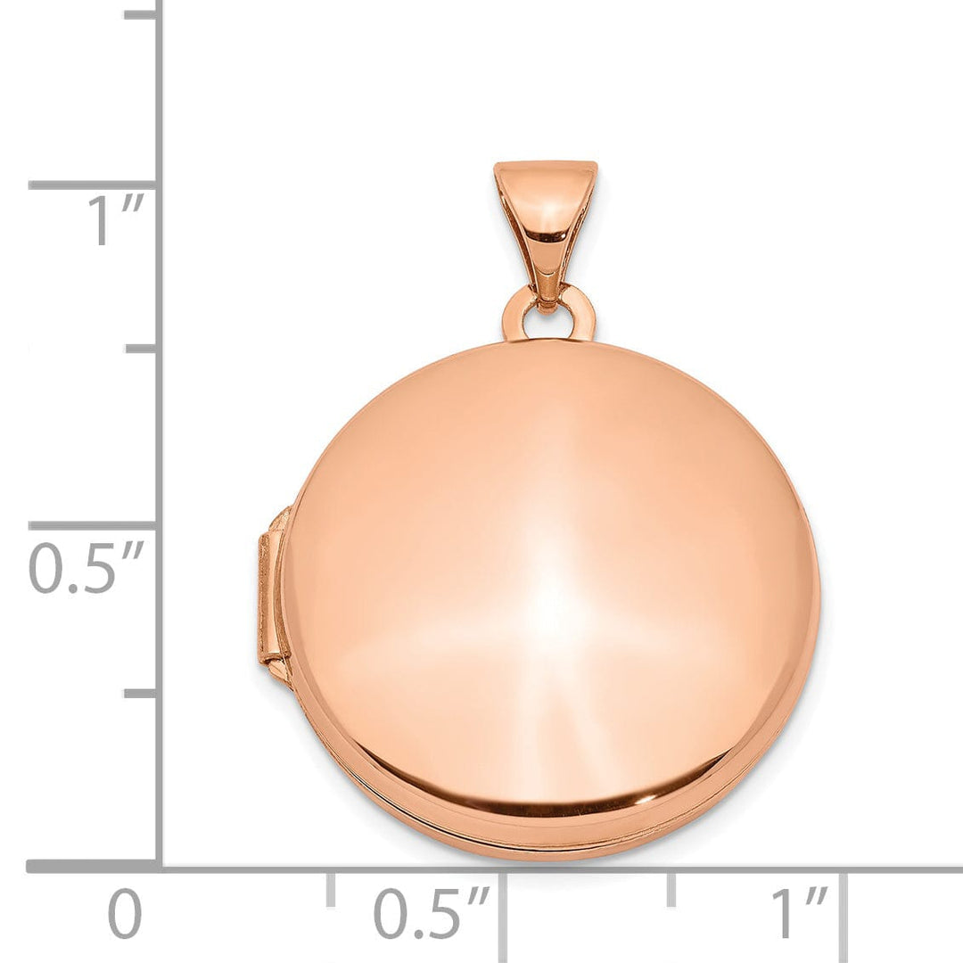 Rose Gold Round Plain Flat Locket