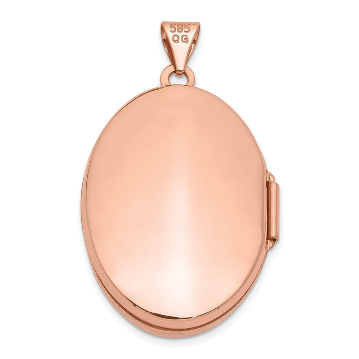 Rose Gold Polished Domed Oval Locket