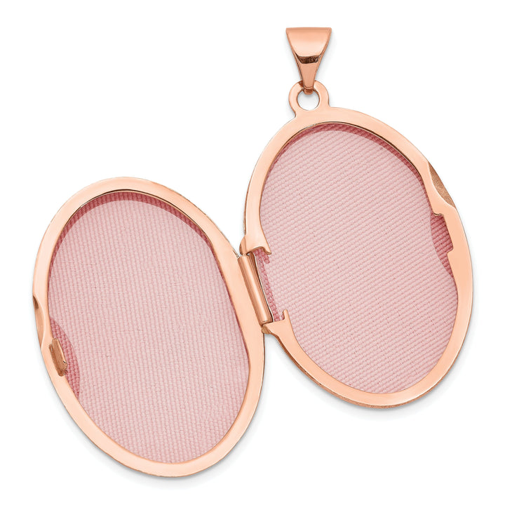 Rose Gold Polished Domed Oval Locket