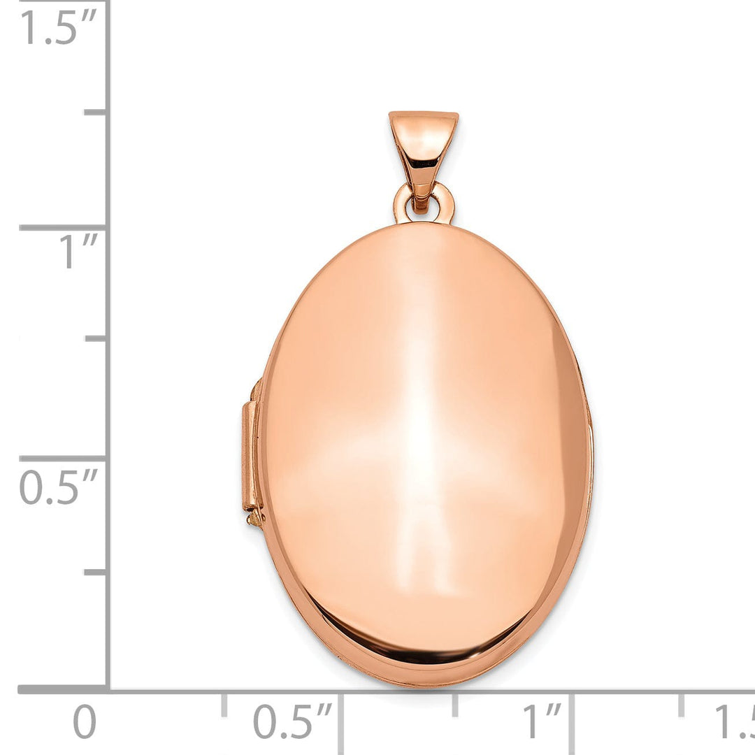 Rose Gold Polished Domed Oval Locket