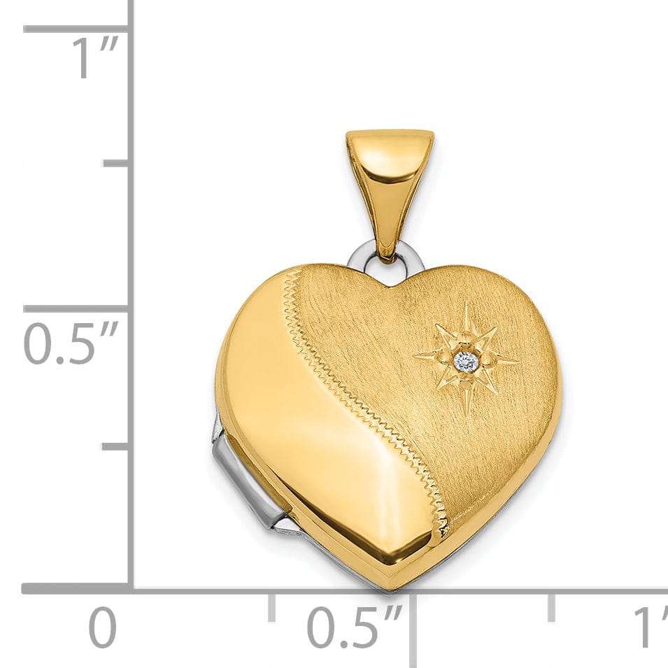 14k Two-Tone Reversible Diamond Heart Locket