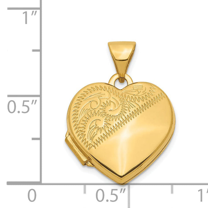 14k Yellow Gold Heart Locket