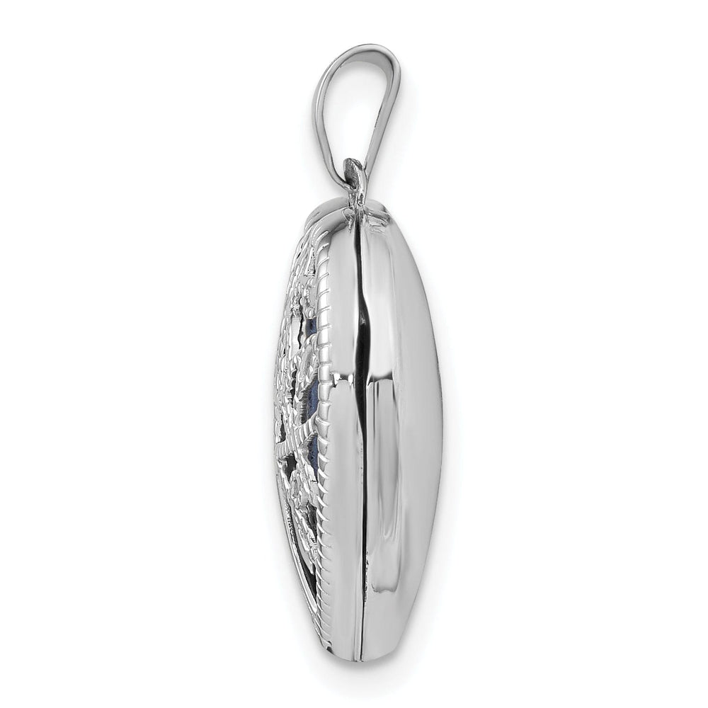 14k White Gold Heart withTree Locket