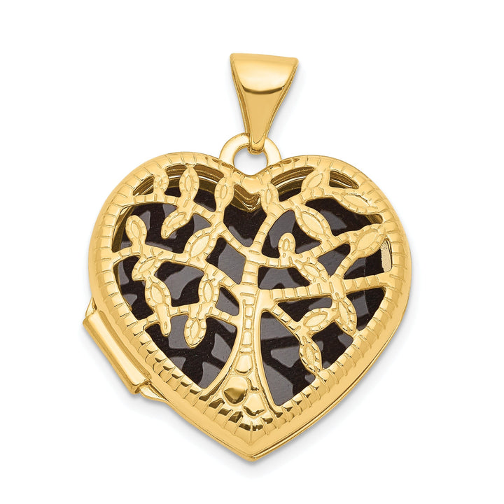 14k Yellow Gold Heart withTree Locket