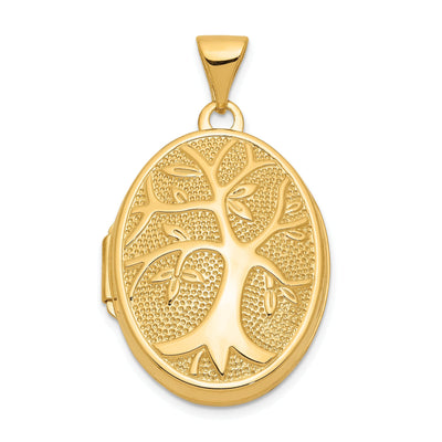 14k Yellow Gold Oval Tree Locket at $ 202.56 only from Jewelryshopping.com