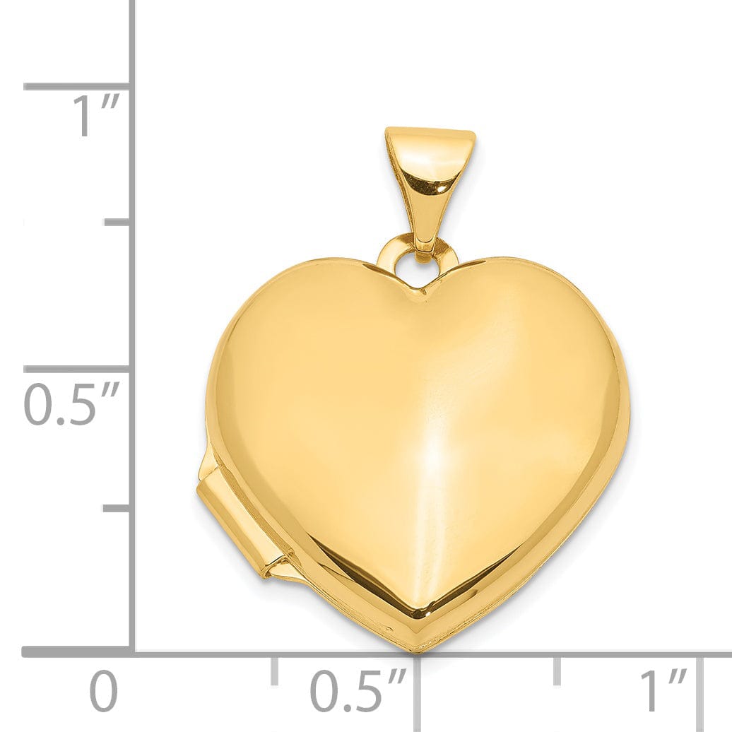 14k Yellow Gold Plain Heart Locket