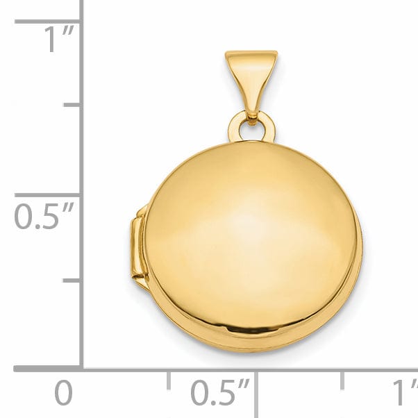 14k Yellow Gold 3-D Domed 16 MM Round Locket