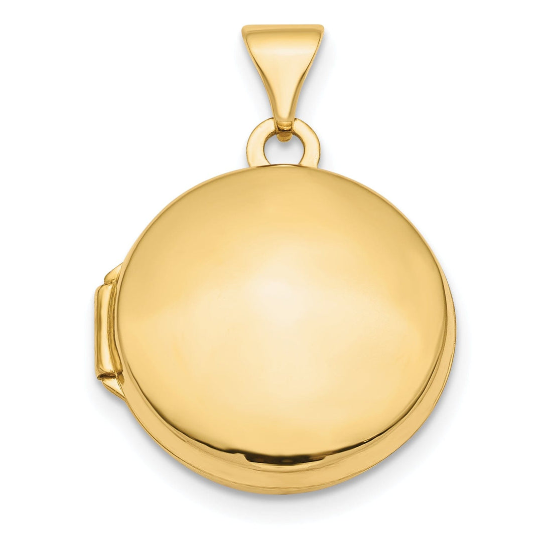 14k Yellow Gold 3-D Domed 16 MM Round Locket