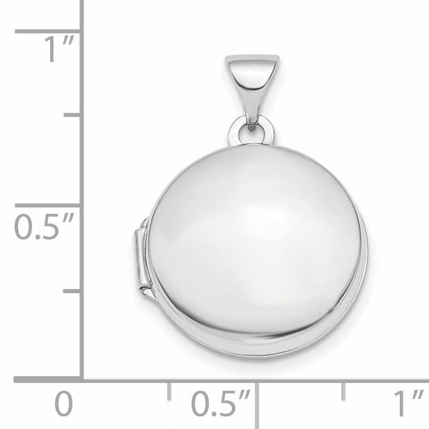 14k White Gold 3-D Domed 16 MM Round Locket