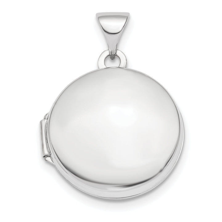 14k White Gold 3-D Domed 16 MM Round Locket