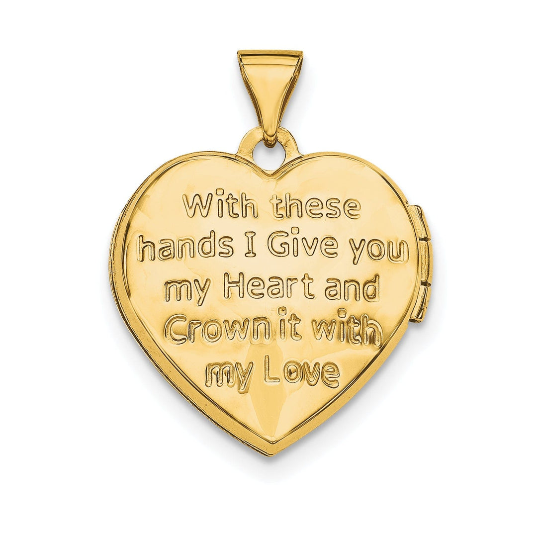 14k Yellow Gold Claddagh Heart Locket