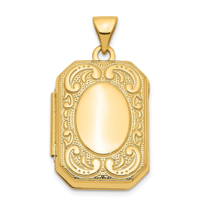 14k Yellow Gold Rectangle Locket Pendant