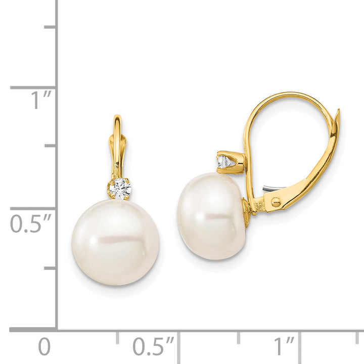 14k Yellow Gold Freshwater Pearl Earring