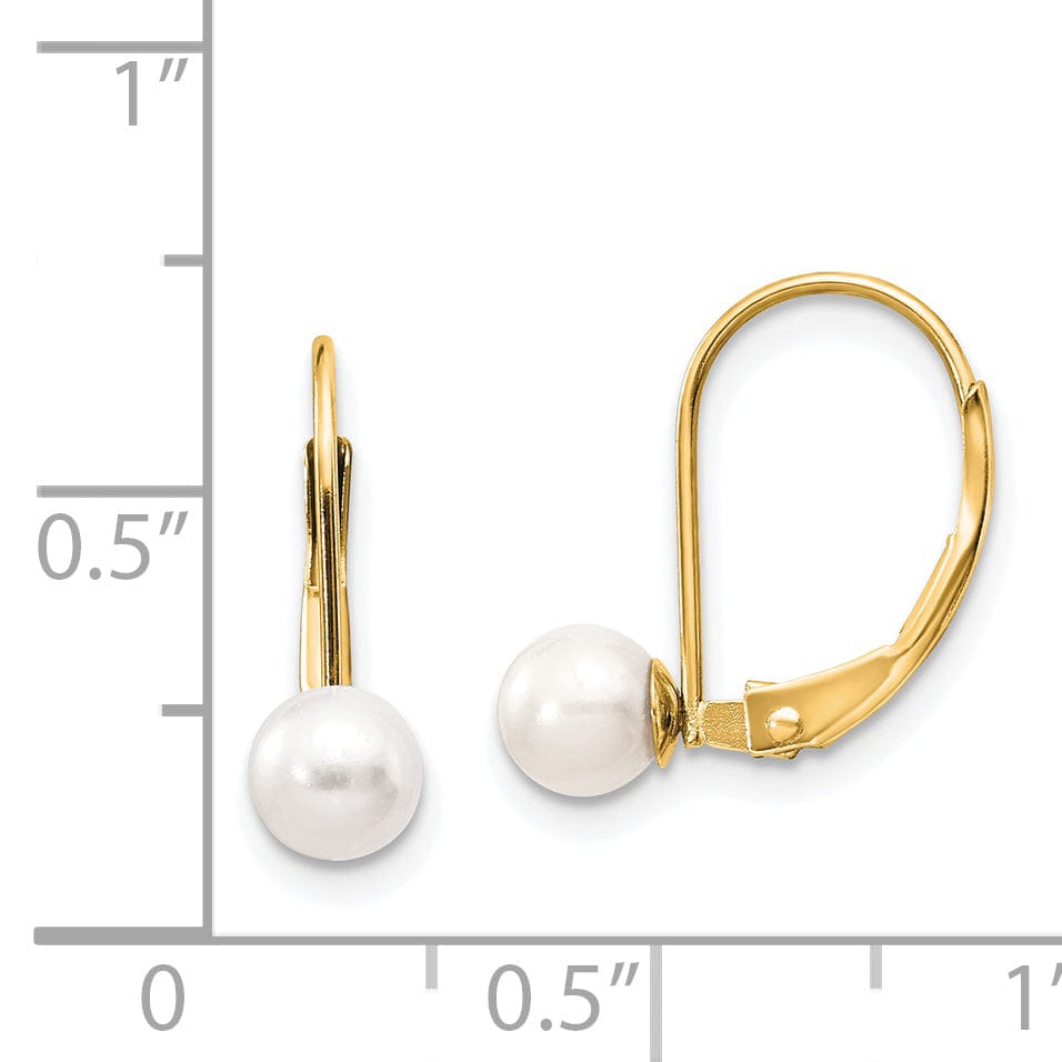 14k Yellow Gold Freshwater Cultured Pearl Earrings