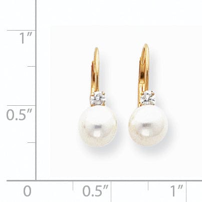 14k Yellow Gold Freshwater Pearl Earring