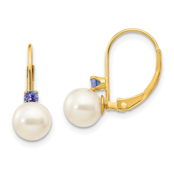 14k Yellow Gold Freshwater Pearl Earring