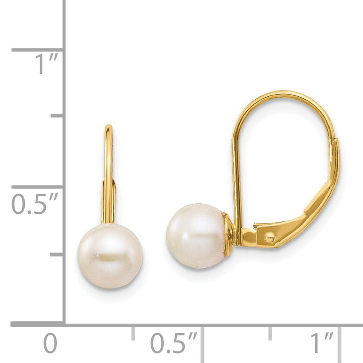 14k Yellow Gold Freshwater Cultured Pearl Earrings