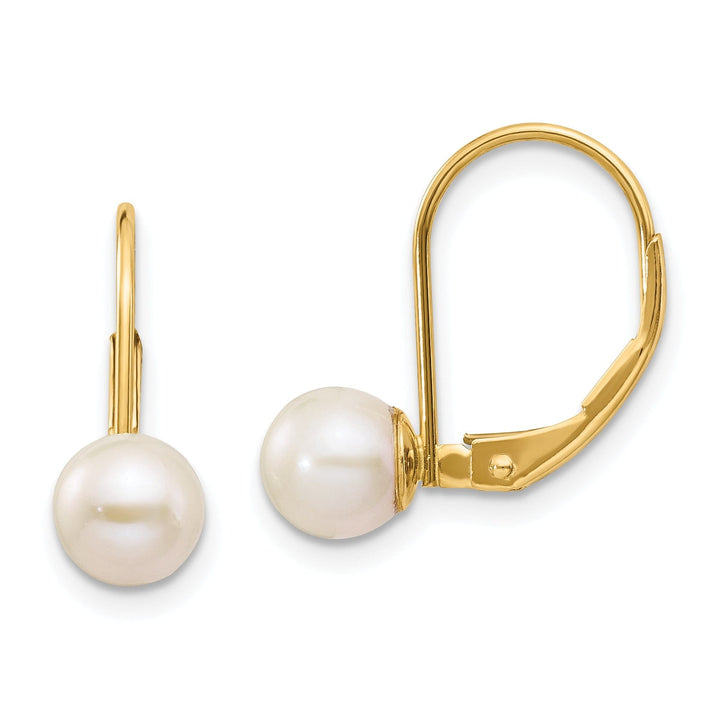 14k Yellow Gold Freshwater Cultured Pearl Earrings