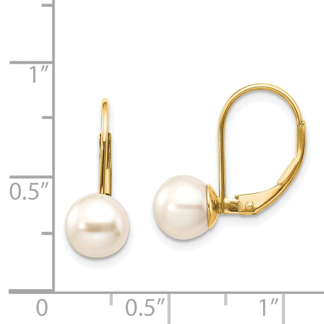 14k Yellow Gold Freshwater Cultured Pearl Earrings