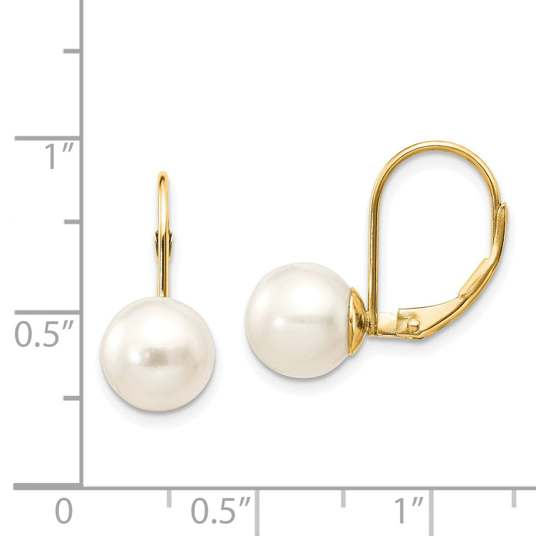 14k Yellow Gold Freshwater Cultured Pearl Earrings