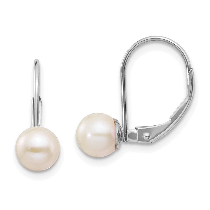 14k White Gold Freshwater Cultured Pearl Earrings