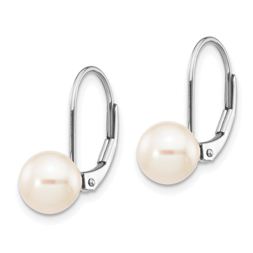 14k White Gold Freshwater Cultured Pearl Earrings