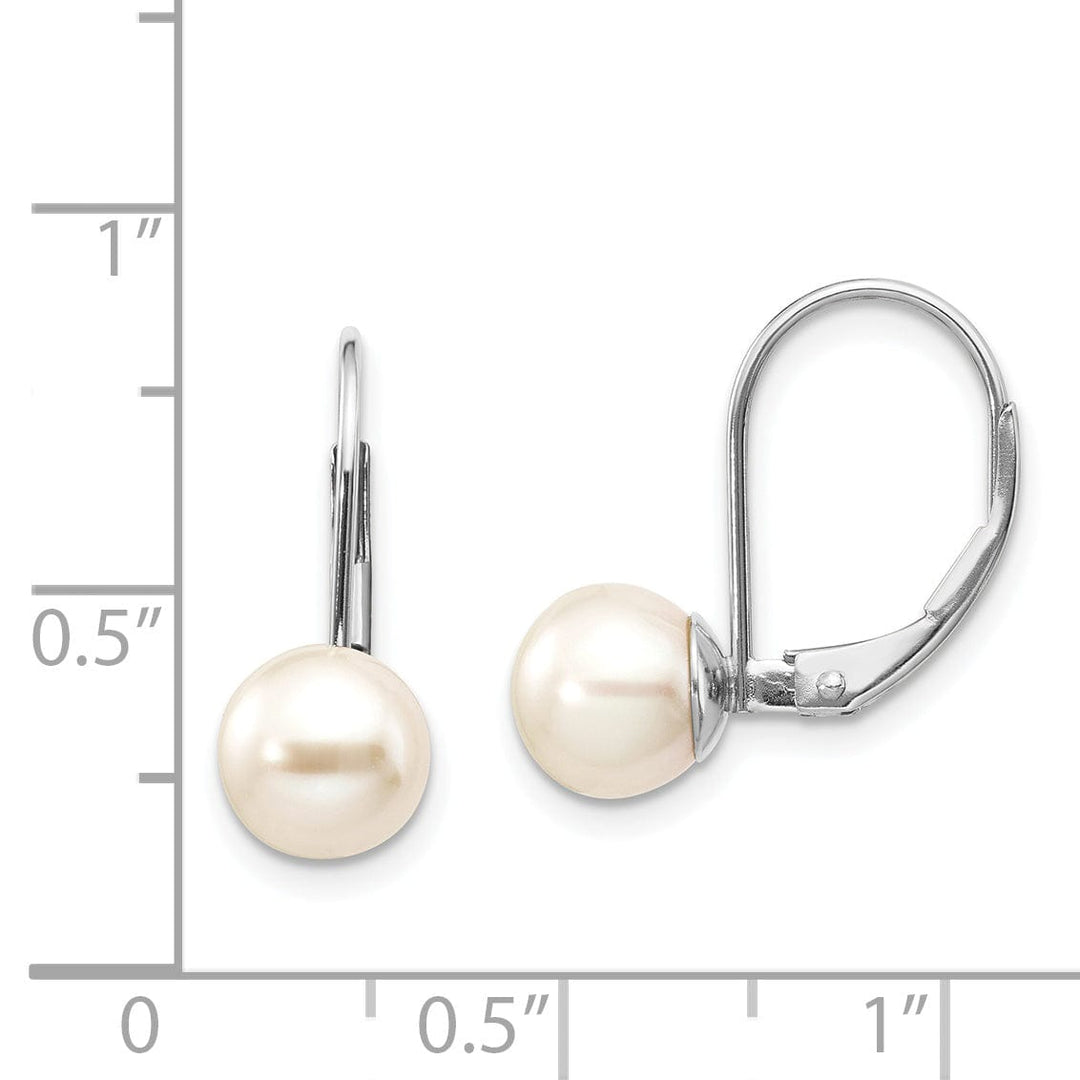 14k White Gold Freshwater Cultured Pearl Earrings