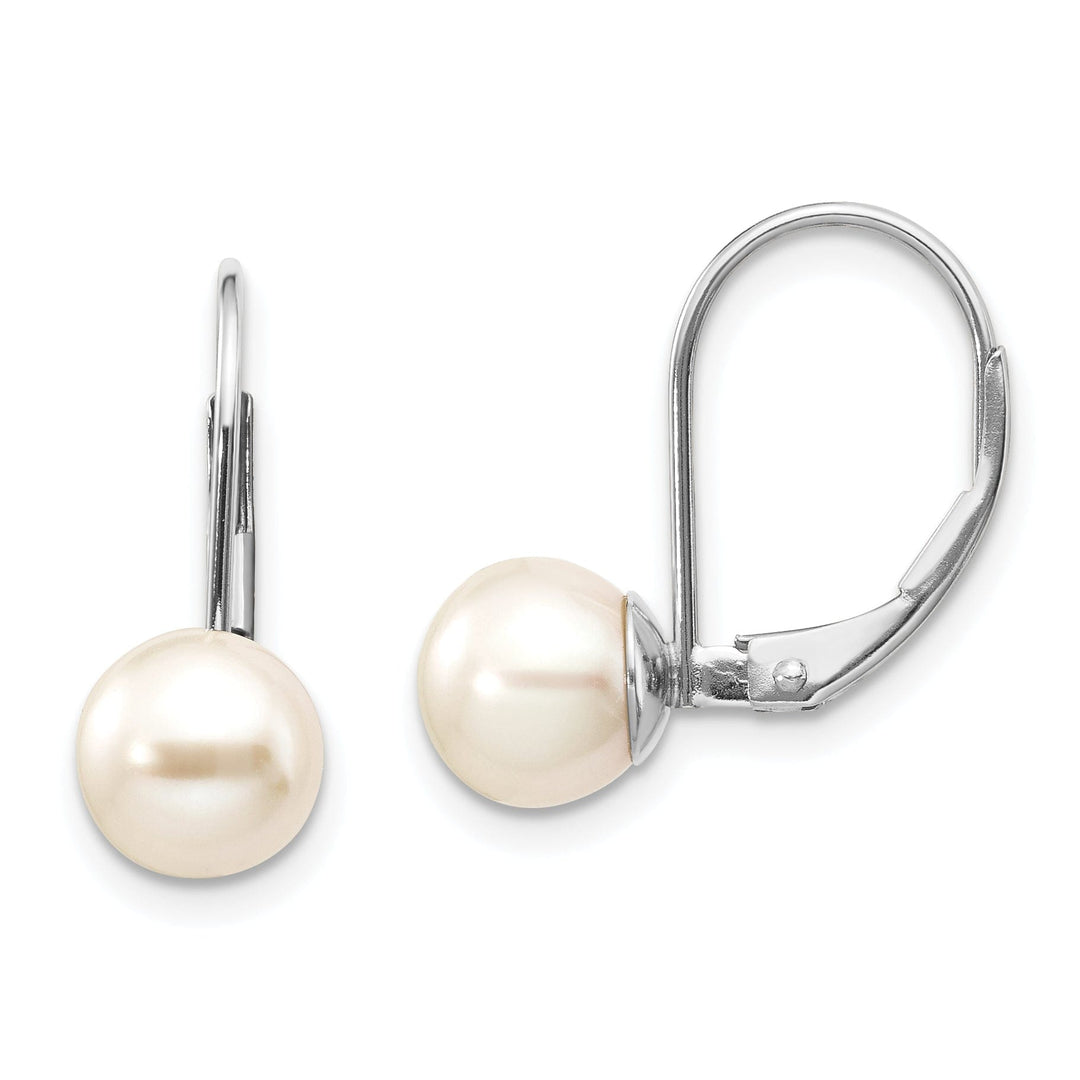 14k White Gold Freshwater Cultured Pearl Earrings