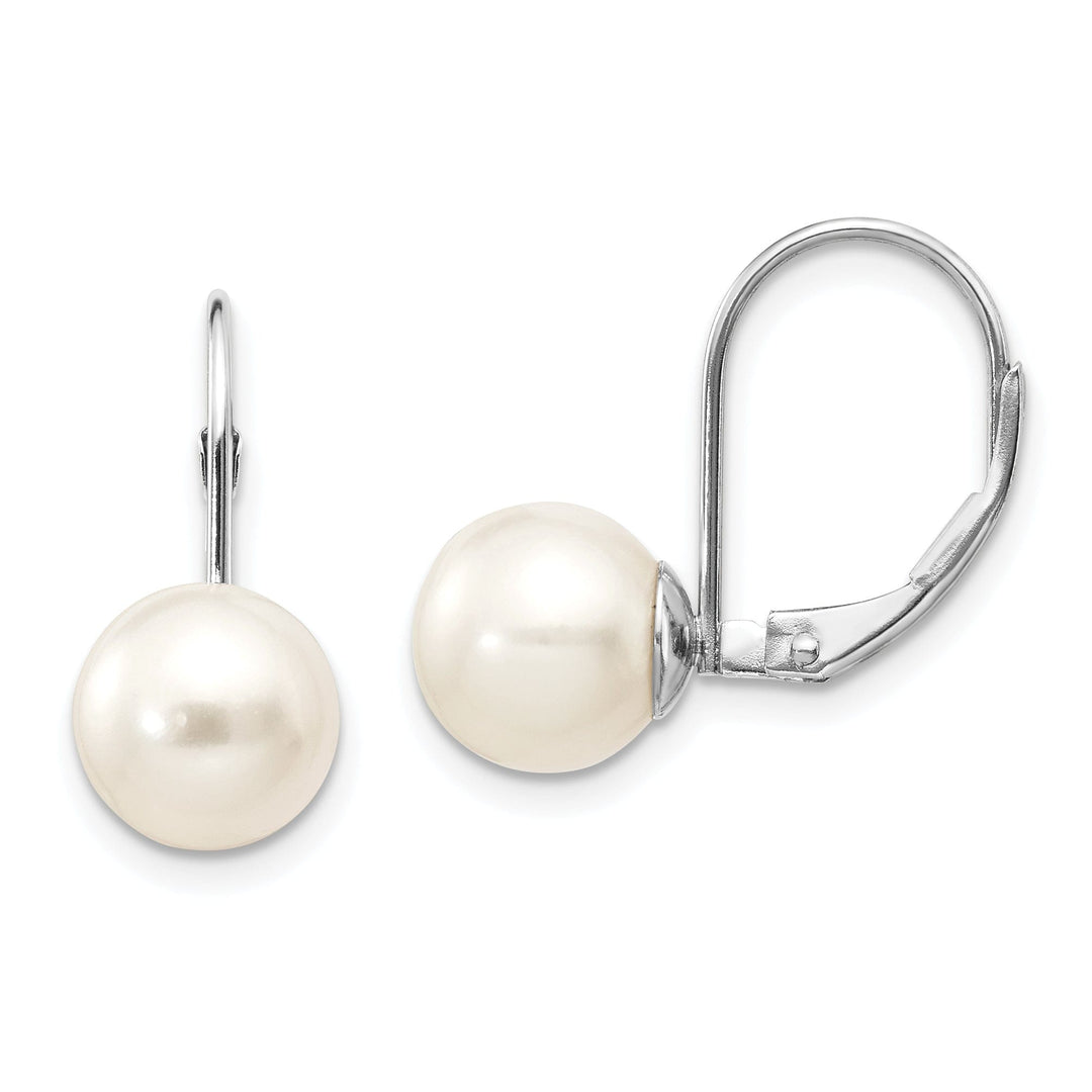 14k White Gold Freshwater Cultured Pearl Earrings