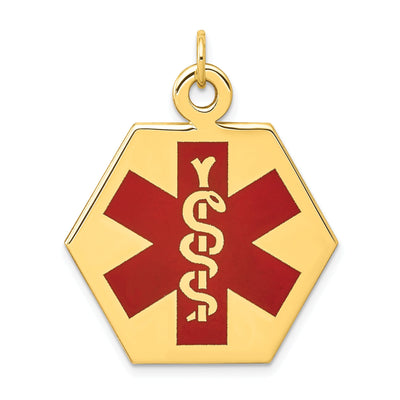 14k Yellow Gold Medical Alert ID Charm Pendant at $ 548.99 only from Jewelryshopping.com